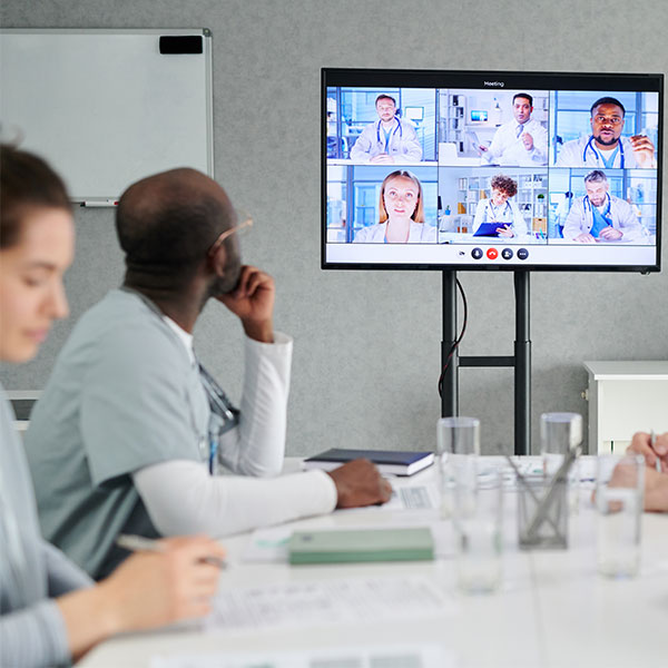 medical professionals on a video conference